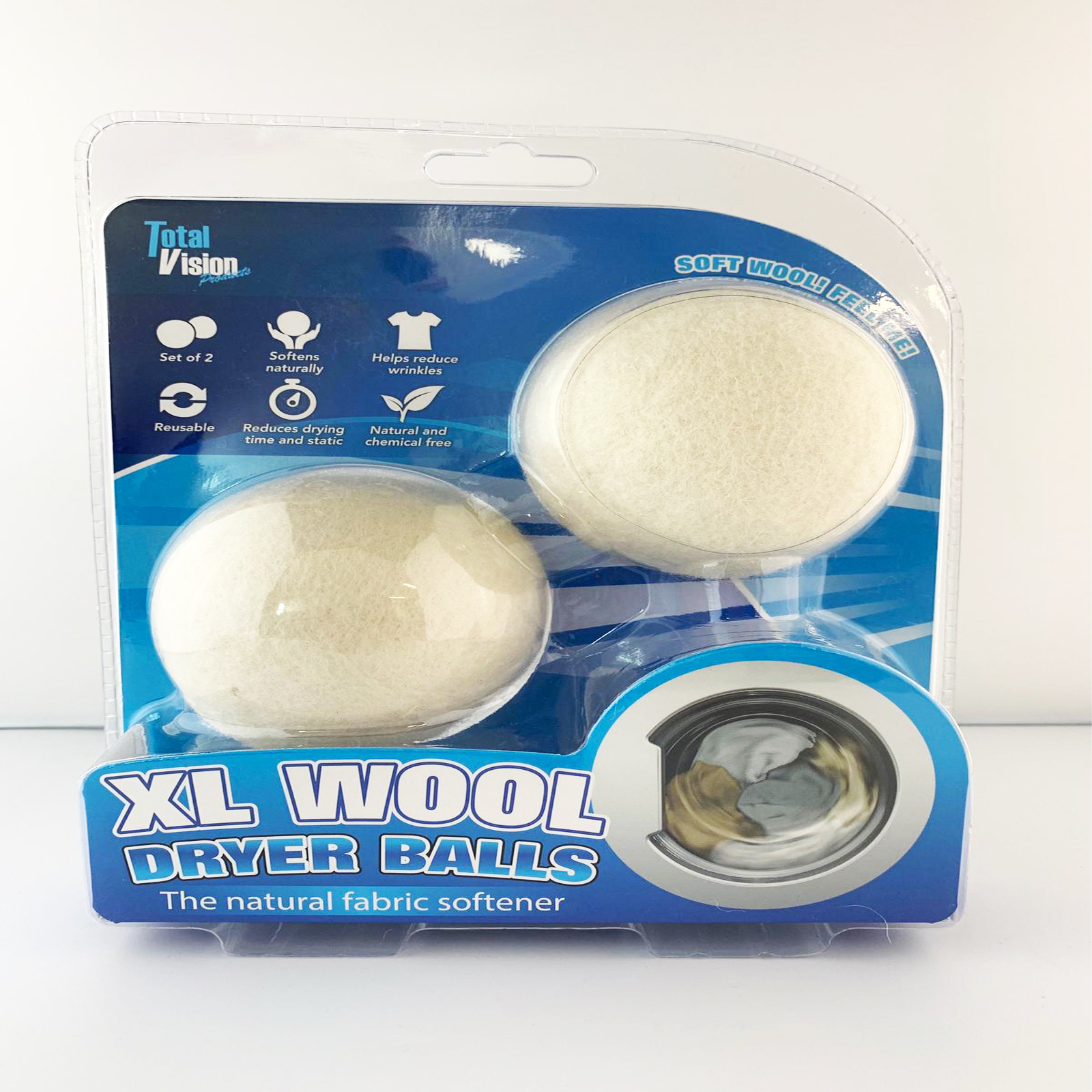 Total Vision's Soft Wool Dryer Balls (6-Pack) - Reusable Natural Fabric  Softener